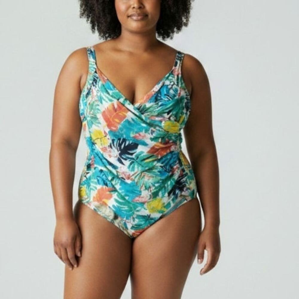Miraclesuit Tropical Floral One Piece Swimsuit Tummy Control Size 12